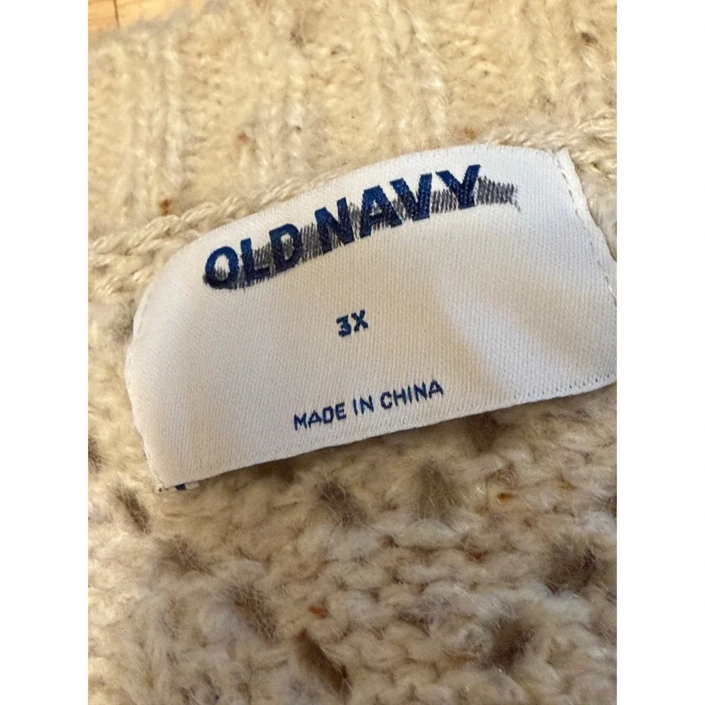 Old Navy Womens 3X Cream Cable‎ Knit Ruffle Sleeve Sweater - Picture 3 of 5